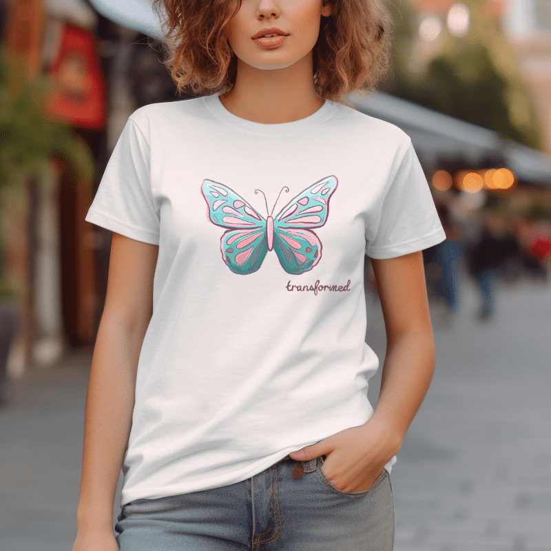 Transformed Butterfly (Cotton Candy) T-Shirt - Image 2